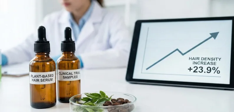 Plant-based hair serum for hair loss at Derma Clinic Kathmandu